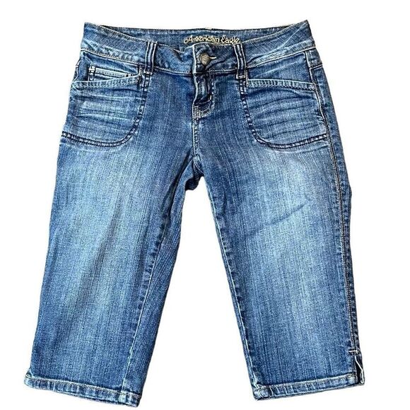 American Eagle Denim Cropped Capri Pants 2 Regular - Picture 1 of 12